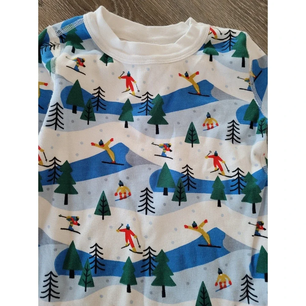 Hanna Andersson Kids US 8 Ski Mountain Organic Cotton Pajama Top Long Sleeve #9